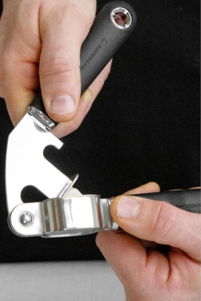 KITCHENCRAFT Masterclass Soft-Grip Stainless Steel Garlic Press, Carded - Image 2